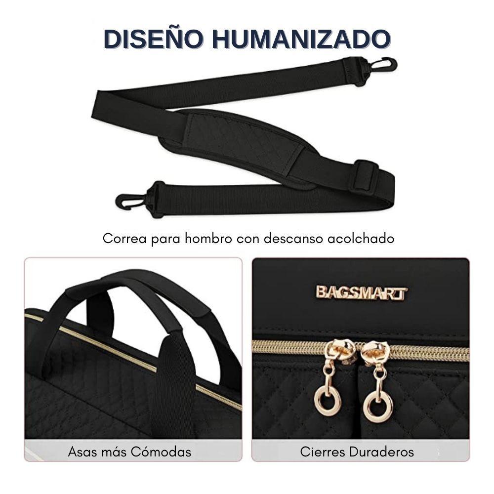 Bagsmart Maletín grande para notebook de 15.6" - Negro-3