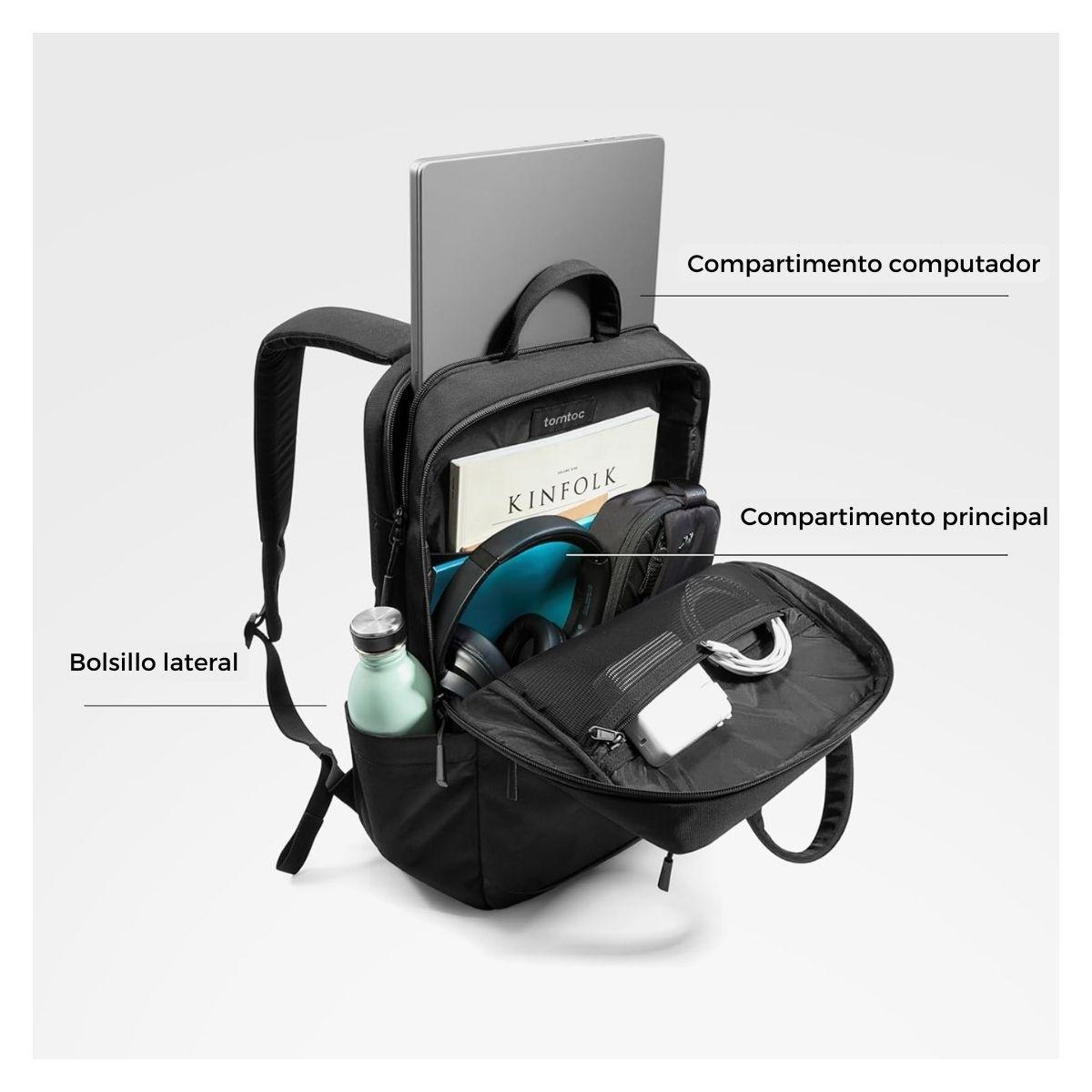 Tomtoc Mochila Navigator-T71 para Notebook 15.6" (18L) - Negro-4