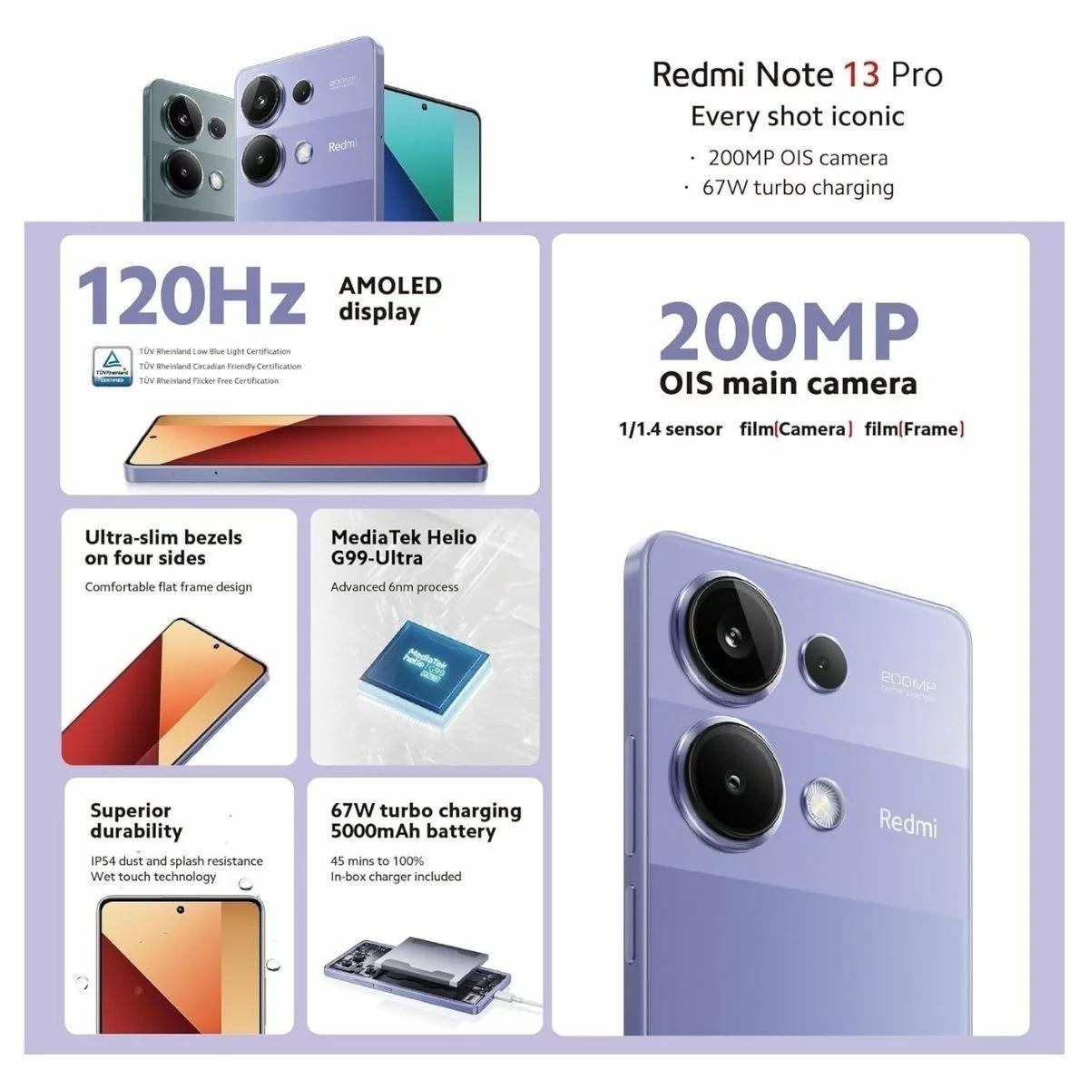 Xiaomi Redmi Note 13 PRO 4G 8GB+256GB Verde + Mi Band 9-6