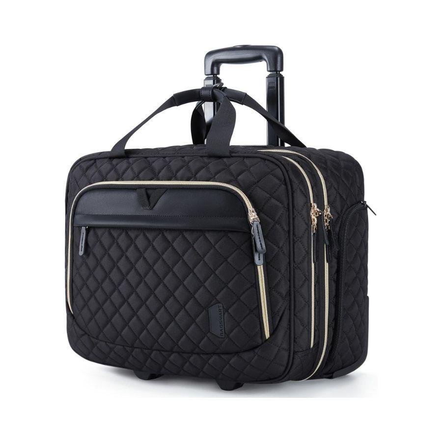 Bagsmart Maletín Viajero con Ruedas Motiv 17.3" - Negro Tejido-0