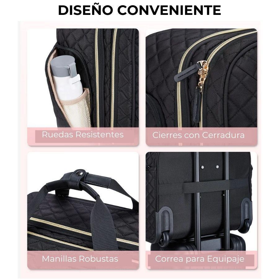 Bagsmart Maletín Viajero con Ruedas Motiv 17.3" - Negro Tejido-3