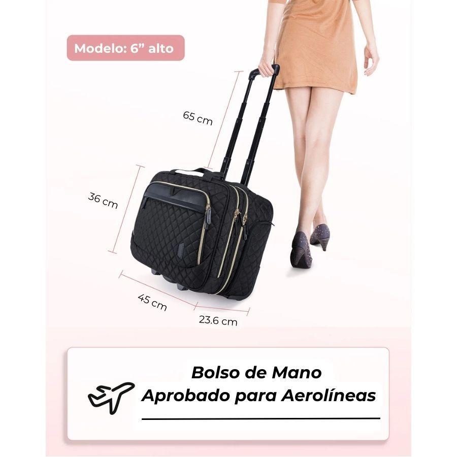 Bagsmart Maletín Viajero con Ruedas Motiv 17.3" - Negro Tejido-4
