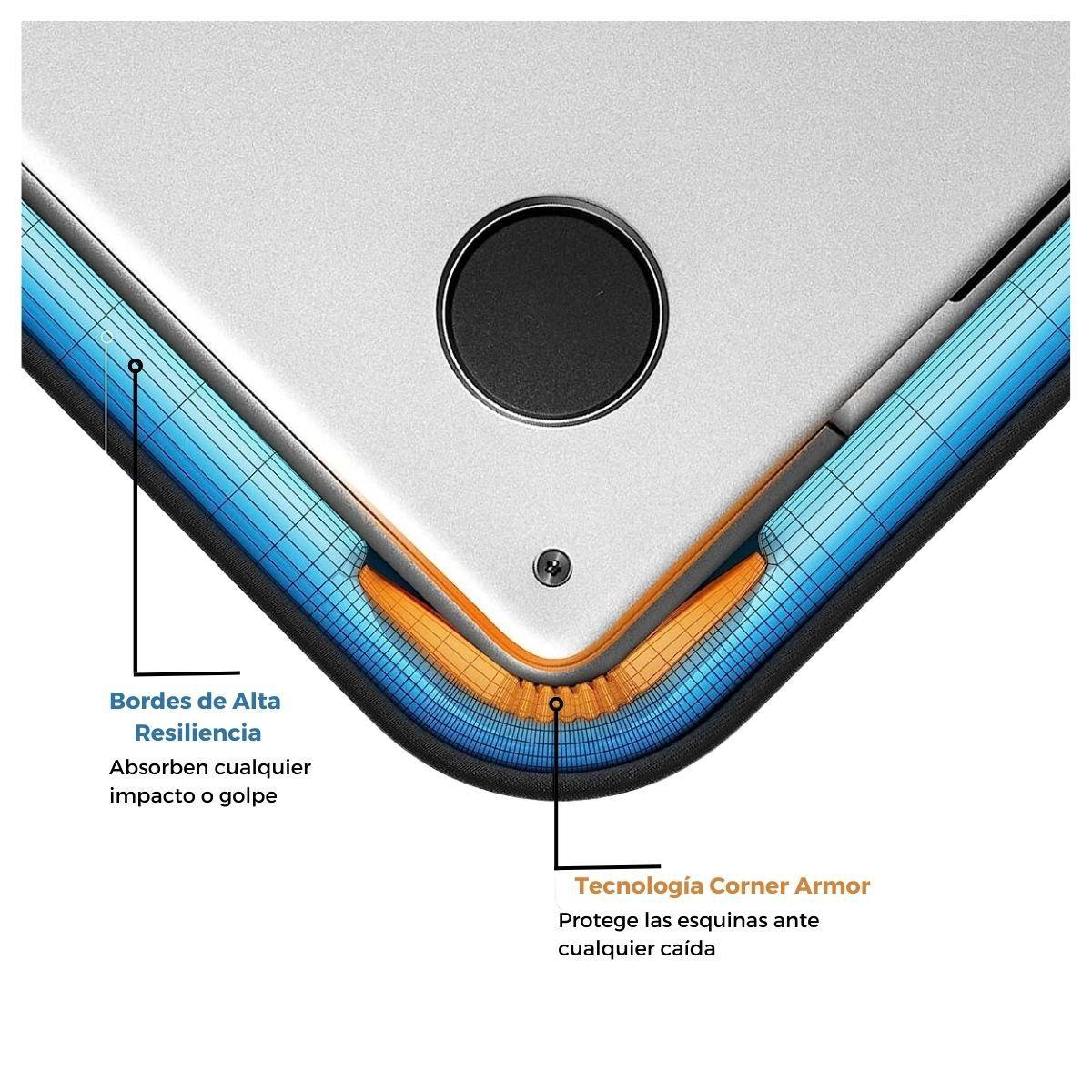 Tomtoc Funda Defender-A13 para Macbook 13" - Azul-4