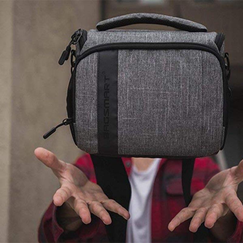 Bagsmart Bolso para Cámara Montreal con Funda Impermeable Gris Oscuro-5