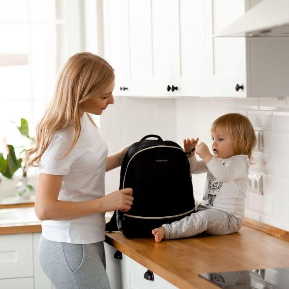 Pañalera mochila pequeña SIENA - negro-3