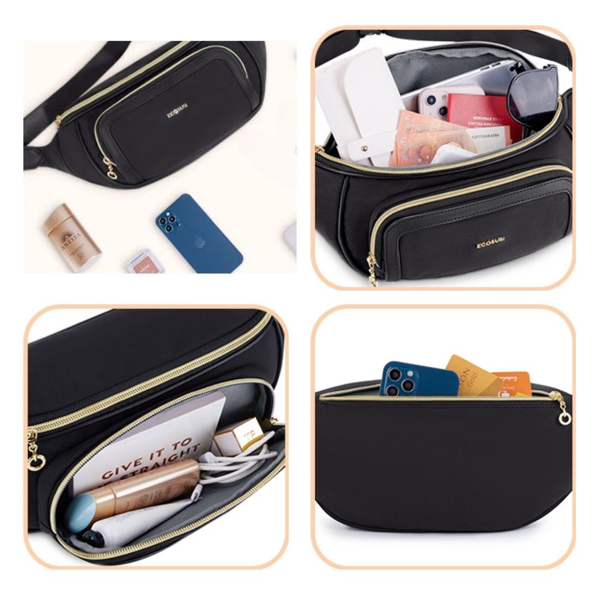 Ecosusi Banano para Mujer de Cuero Vegano - Negro-5