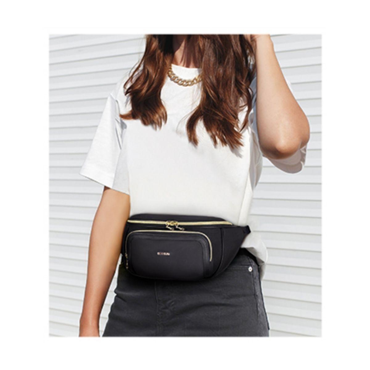 Ecosusi Banano para Mujer de Cuero Vegano - Negro-6