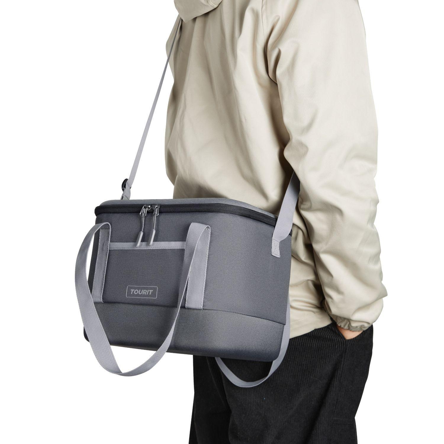 Tourit Bolso Cooler Térmico Daily 16 latas 12L Impermeable Gris Oscuro-8