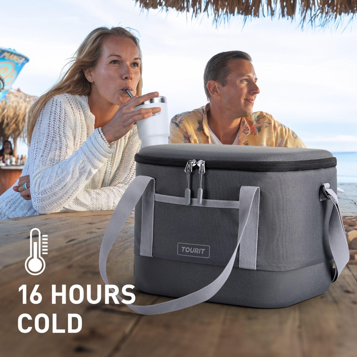 Tourit Bolso Cooler Térmico Daily 16 latas 12L Impermeable Gris Oscuro-9