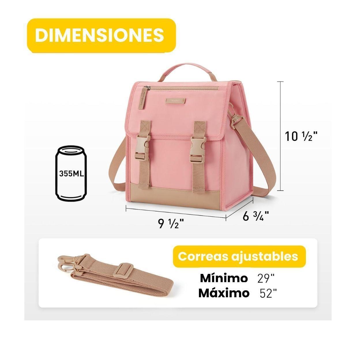 Tourit Lonchera Térmica con Hebillas 11L - Rosado-1