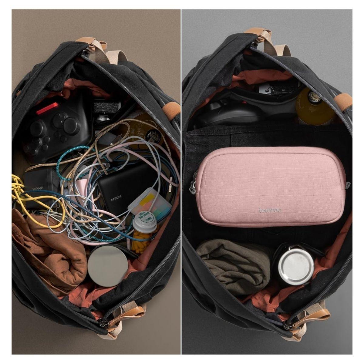 Tomtoc Estuche Light-T12 para Accesorios Electrónicos Pequeño - Rosado-4