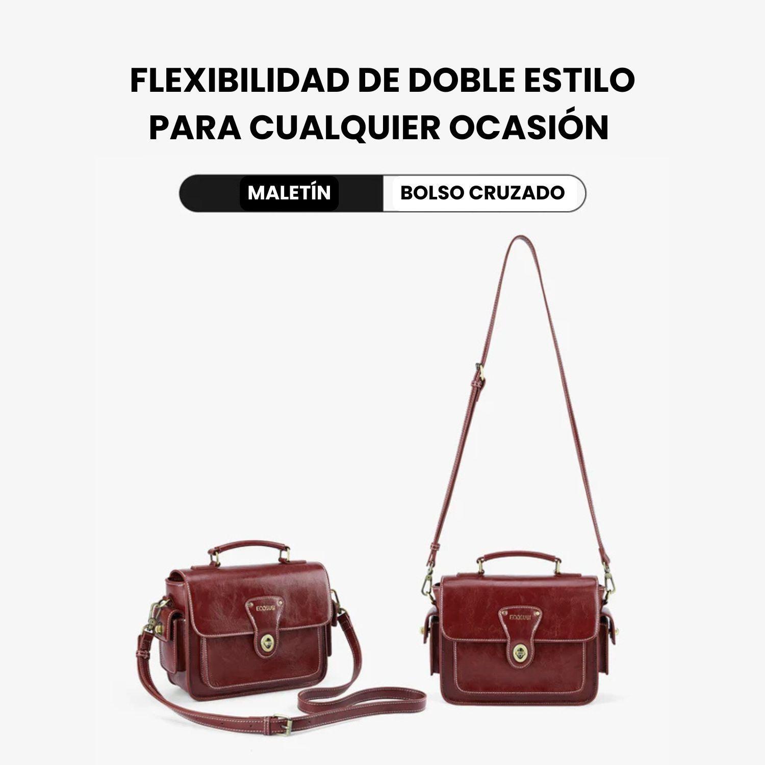 Ecosusi Bolso Mensajero Alison de Cuero Vegano Rojo Angola-3