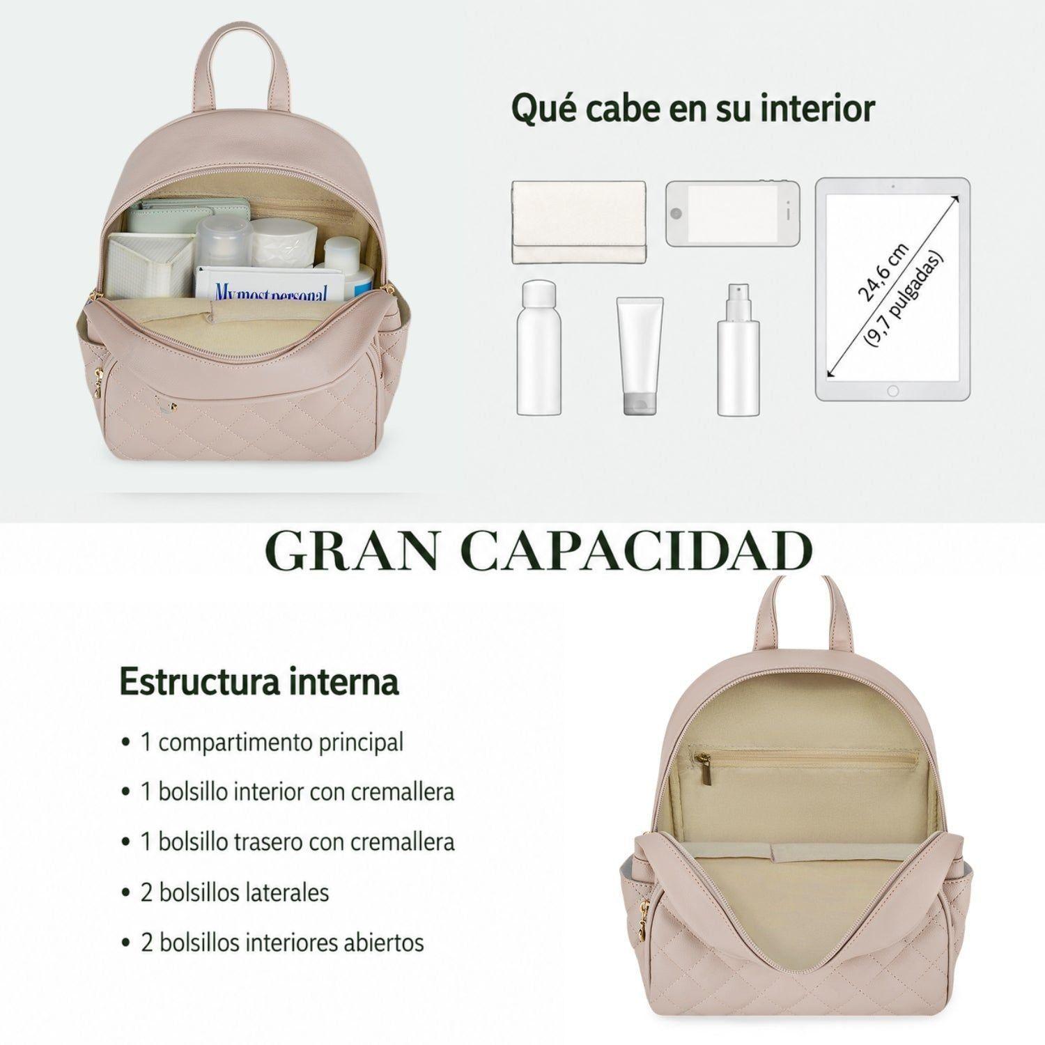 Ecosusi Mini Mochila Juvenil Acolchada para 9,7" Caqui-3