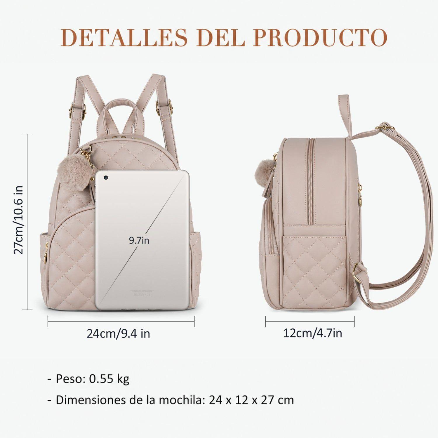 Ecosusi Mini Mochila Juvenil Acolchada para 9,7" Caqui-5