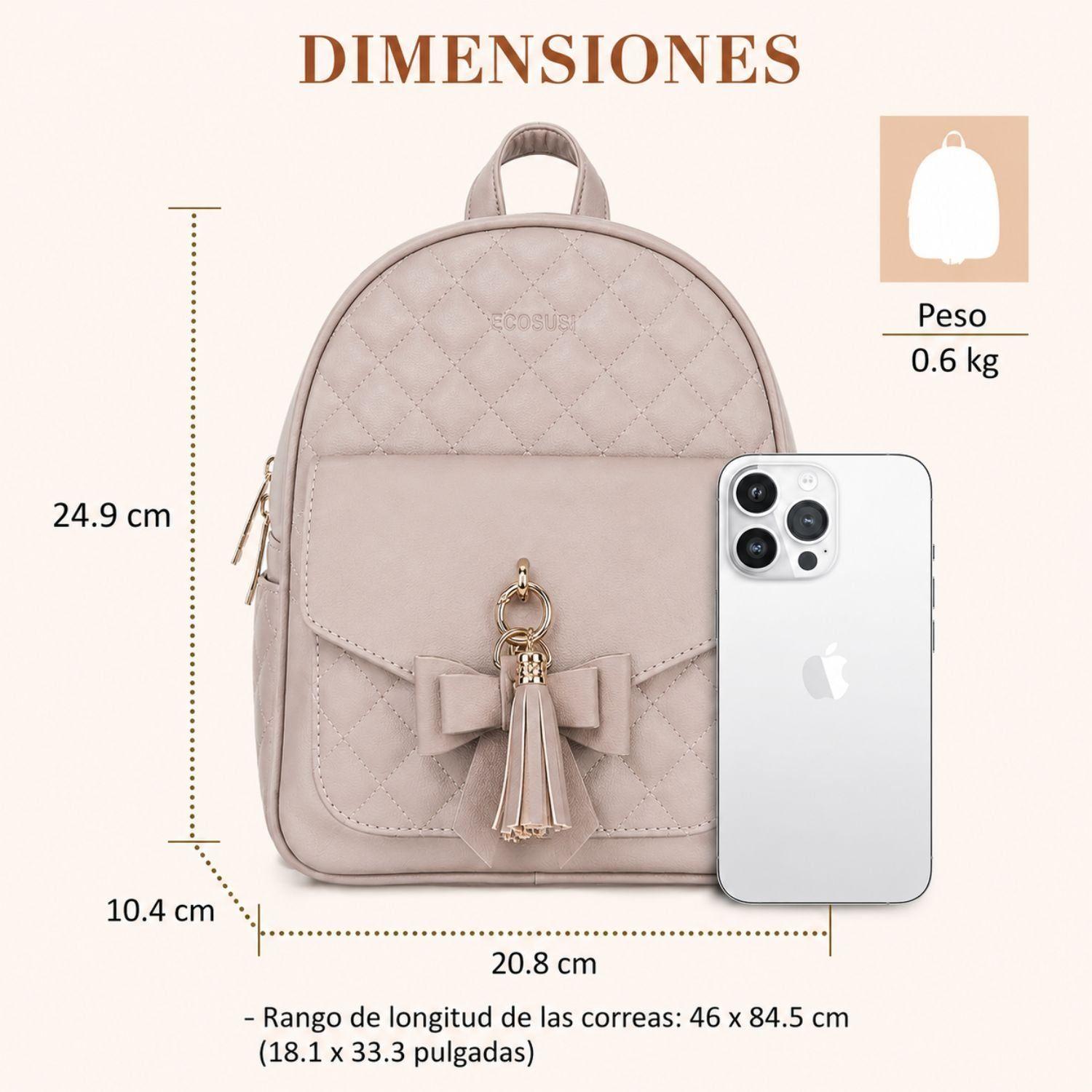 Ecosusi Mini Mochila Juvenil Acolchada para 9,7" Caqui-7