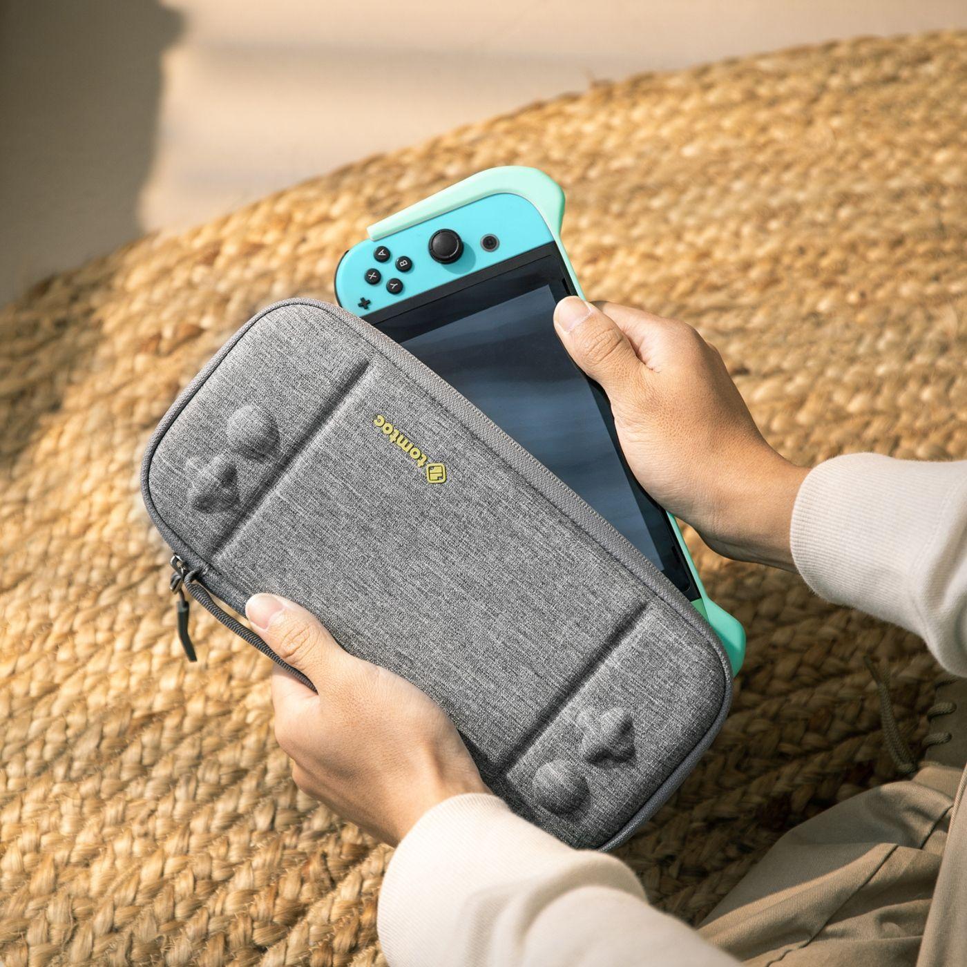 Tomtoc Estuche con agarre acoplable para Nintendo Switch - Verde-6