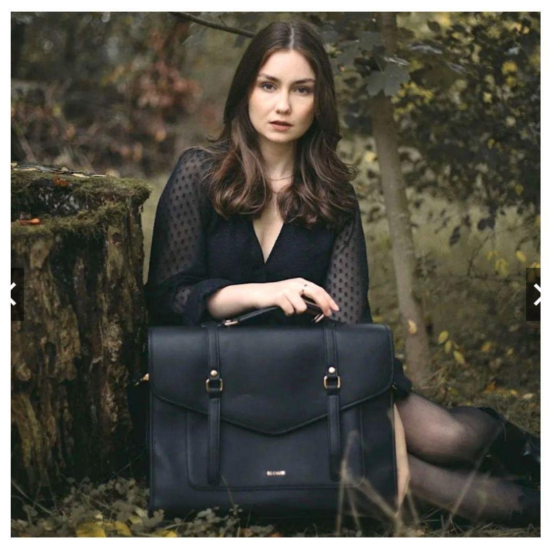 Ecosusi - Maletín Vint Myosotis para 15.6" - Negro-7