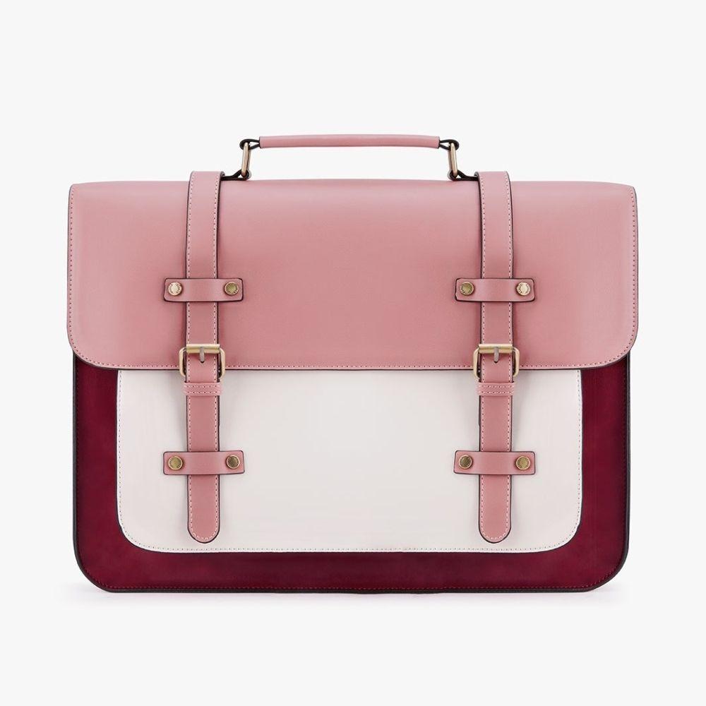 Ecosusi Mochila y Maletín Vintage Sombre para Notebook 15,6" - Rosado-5