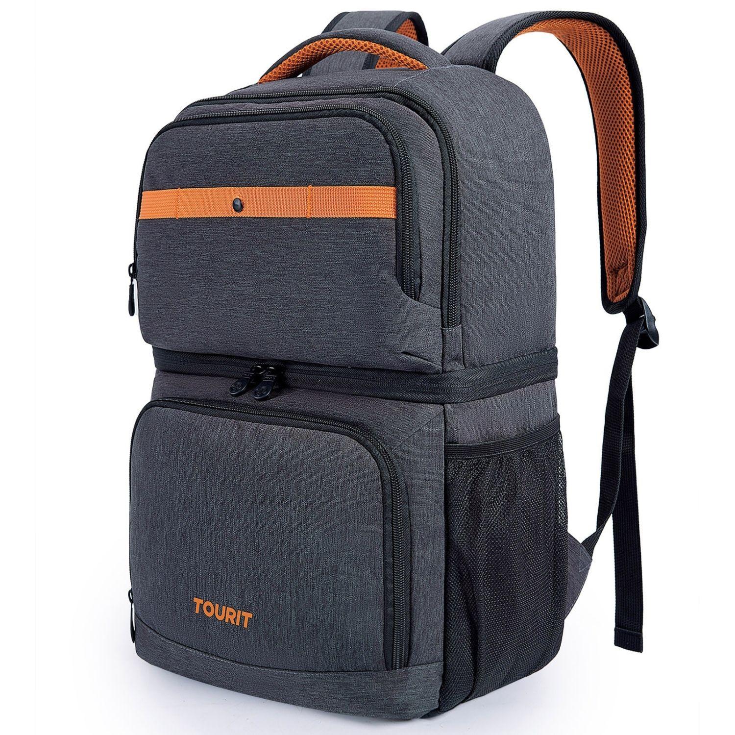 Tourit Mochila Térmica Double Deck 30 latas 28L Impermeable Gris Oscuro-2