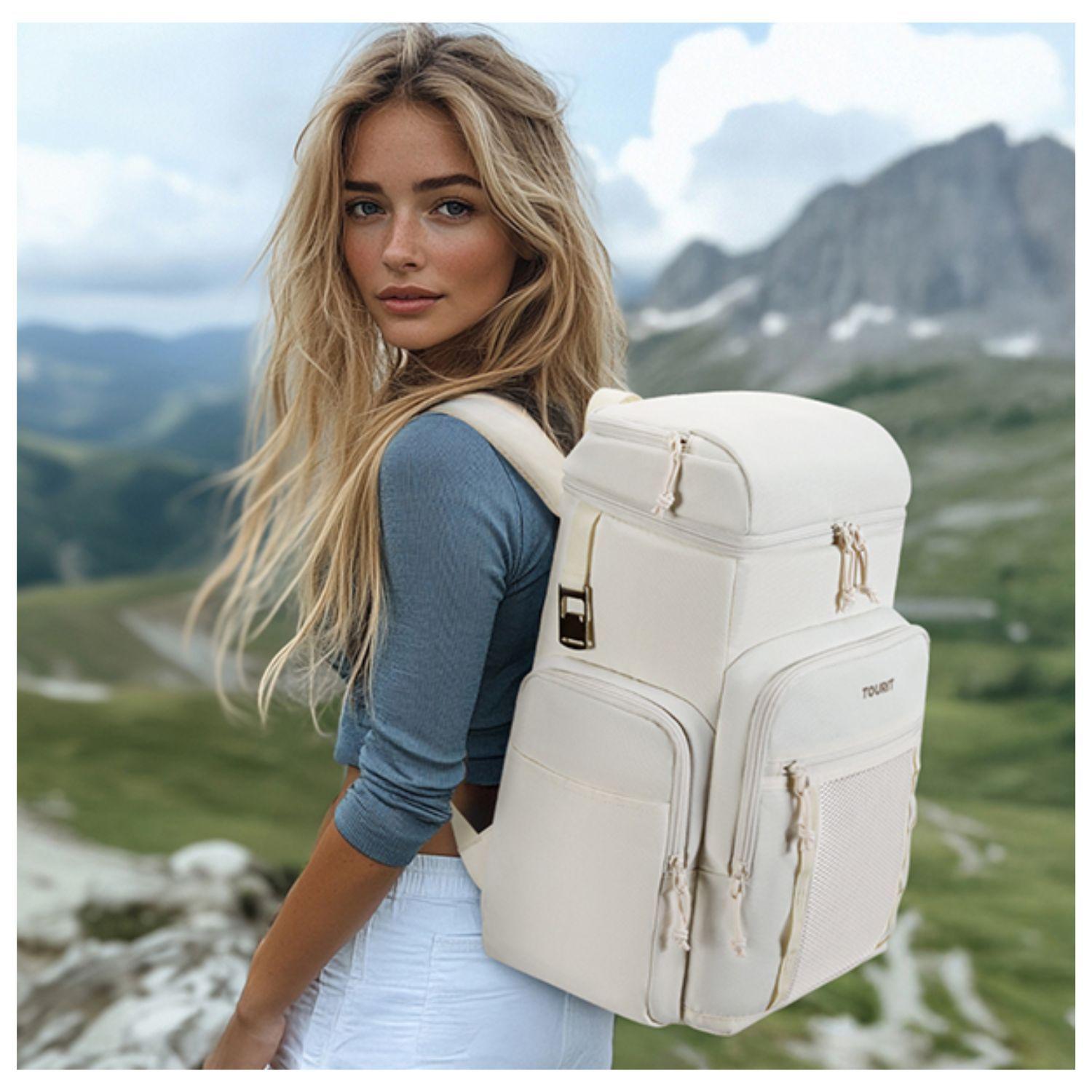 Tourit Mochila Térmica Outdoor 30 latas 28L Impermeable Beige-4
