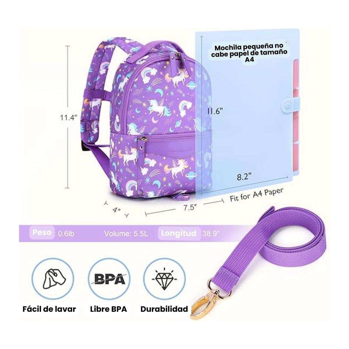 Mommore Mochila para Niños Lacy - Morado-4