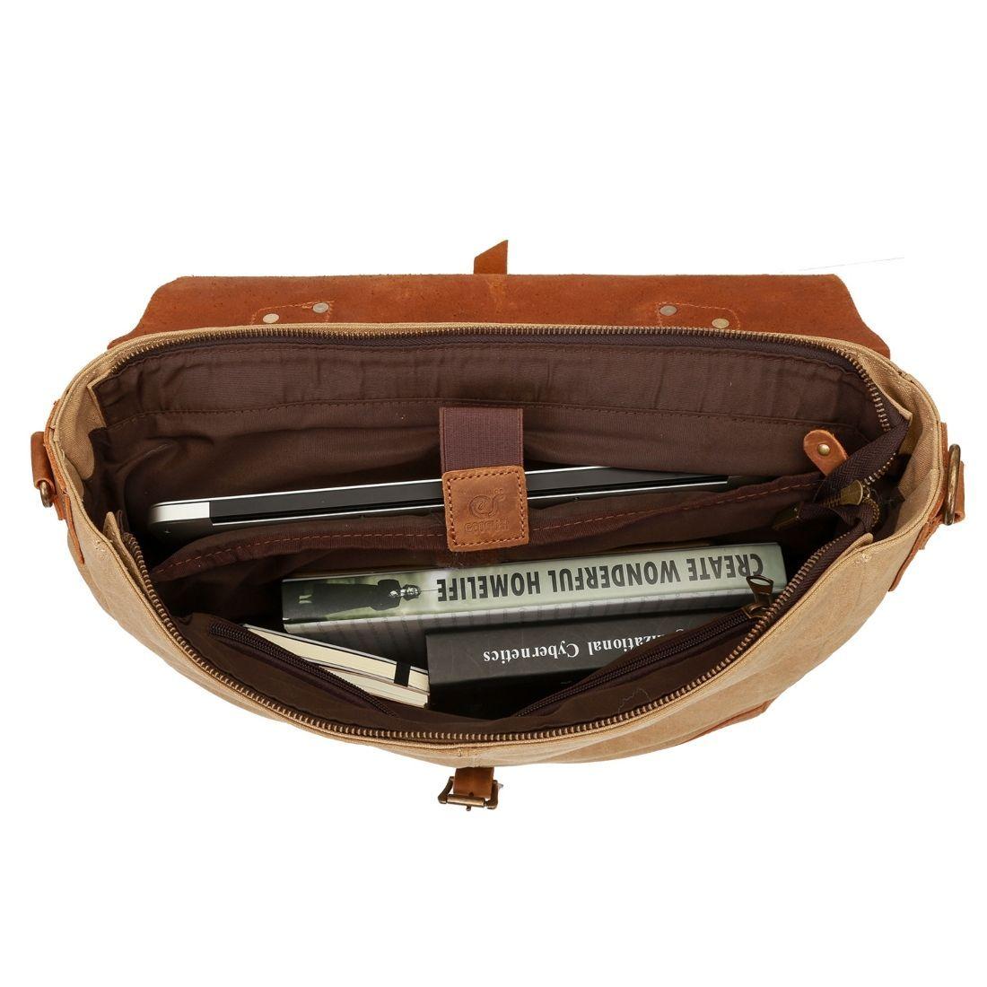 ECOSUSI MALETÍN VINTAGE PARA LAPTOP DE 15.6" - HOMBRE BEIGE-1