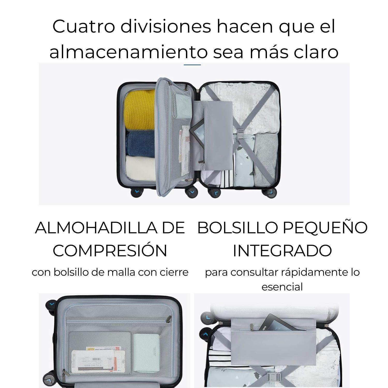 Bagsmart Maleta de Mano Globetrotter 21″ Rígida 35 L Rojo Vino-4