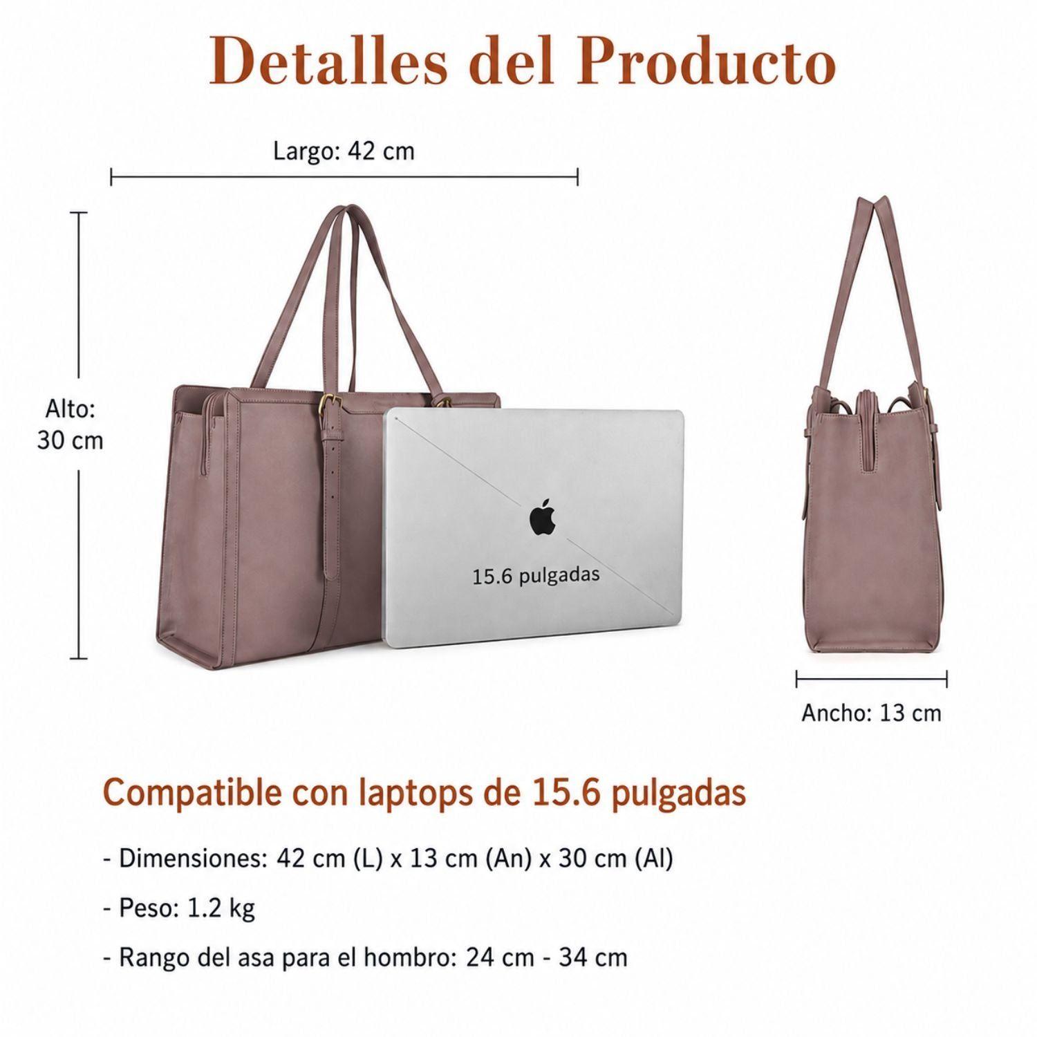Ecosusi Bolso Tote de Oficina para Notebook 15.6'' con Cierre Magnético Lila-5