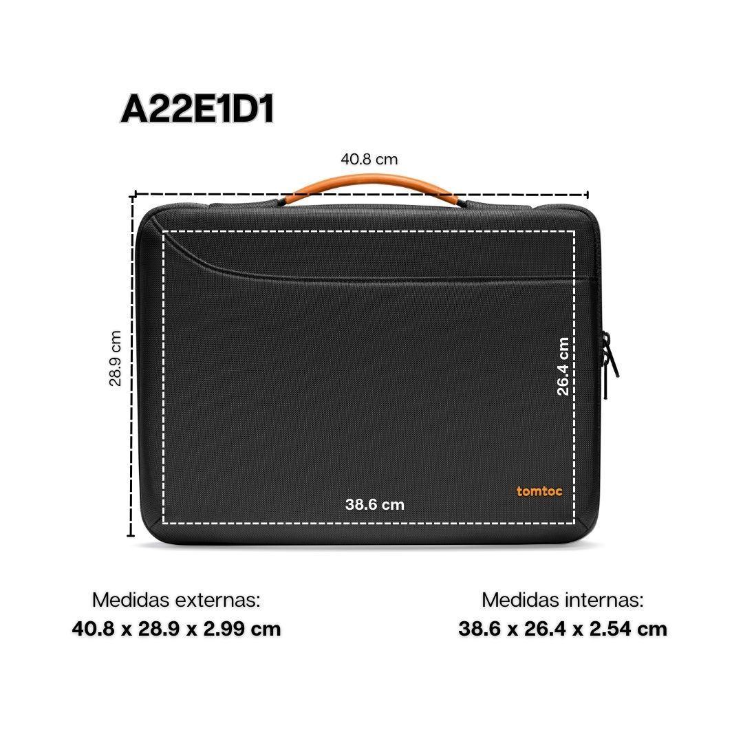Tomtoc Maletín A22 hasta 15.6" - Negro-6