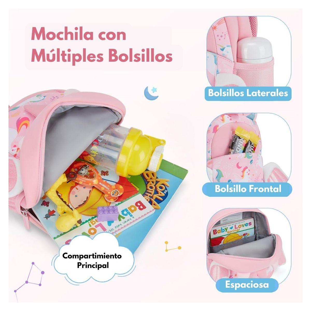 Mommore Mochila para Niñas Unicornio 6L - Rosado-2