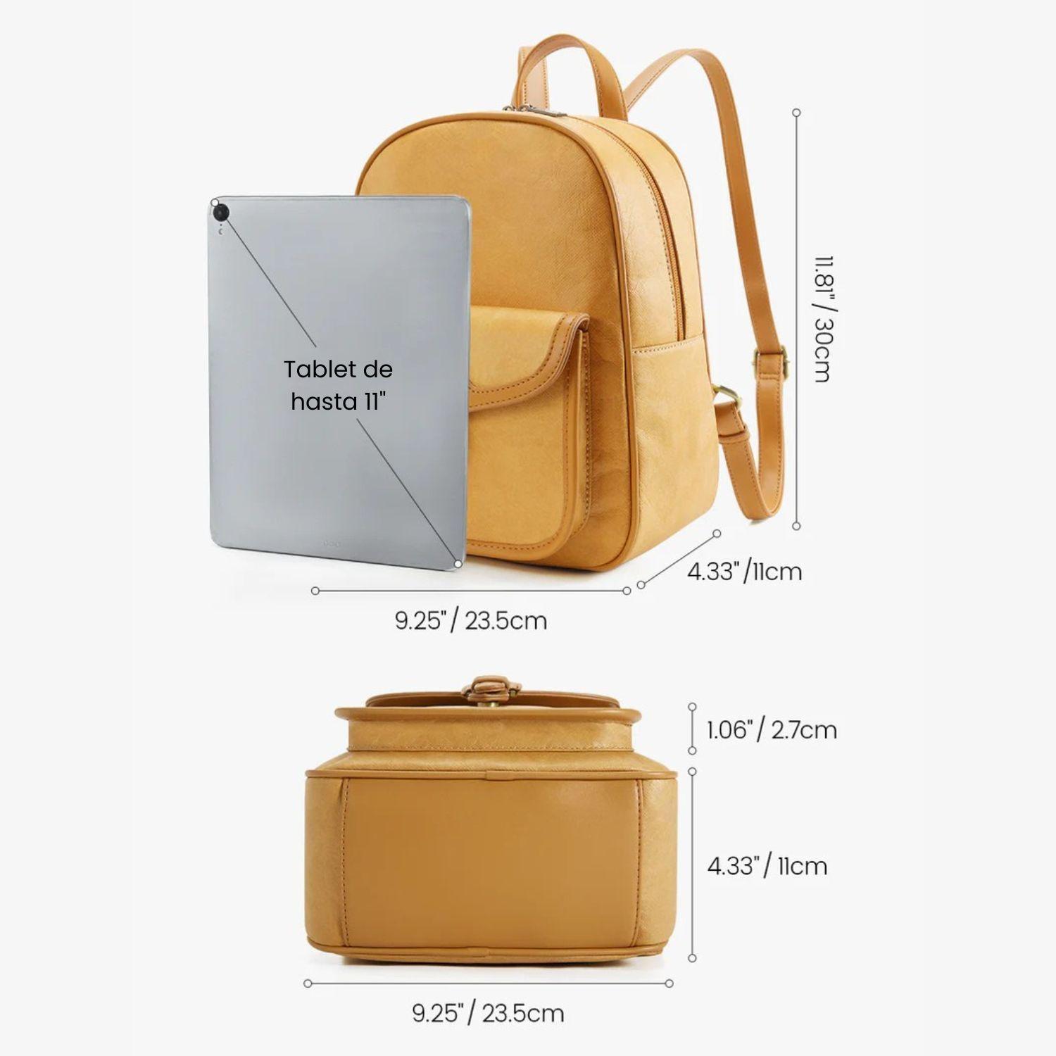 Ecosusi Mini Mochila Evelina de Papel Lavable Ecológico 11" Ámbar-2