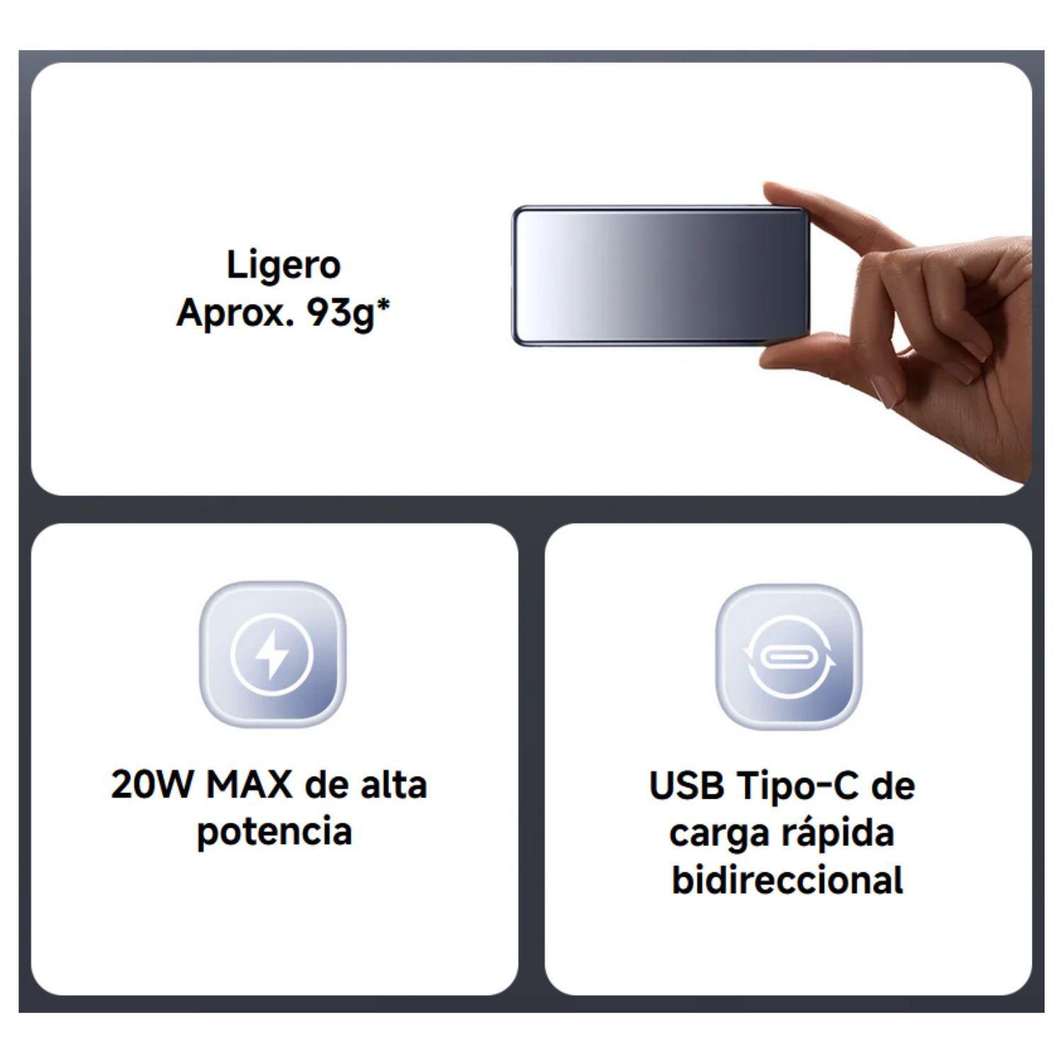 Xiaomi Power Bank Ultra Fino 5000 mAh Batería Portátil 20 W-6