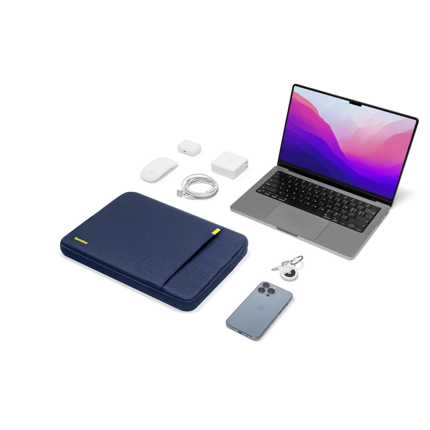 Tomtoc Funda Defender-A13 para MacBook Pro de 14" Azul Marino-8