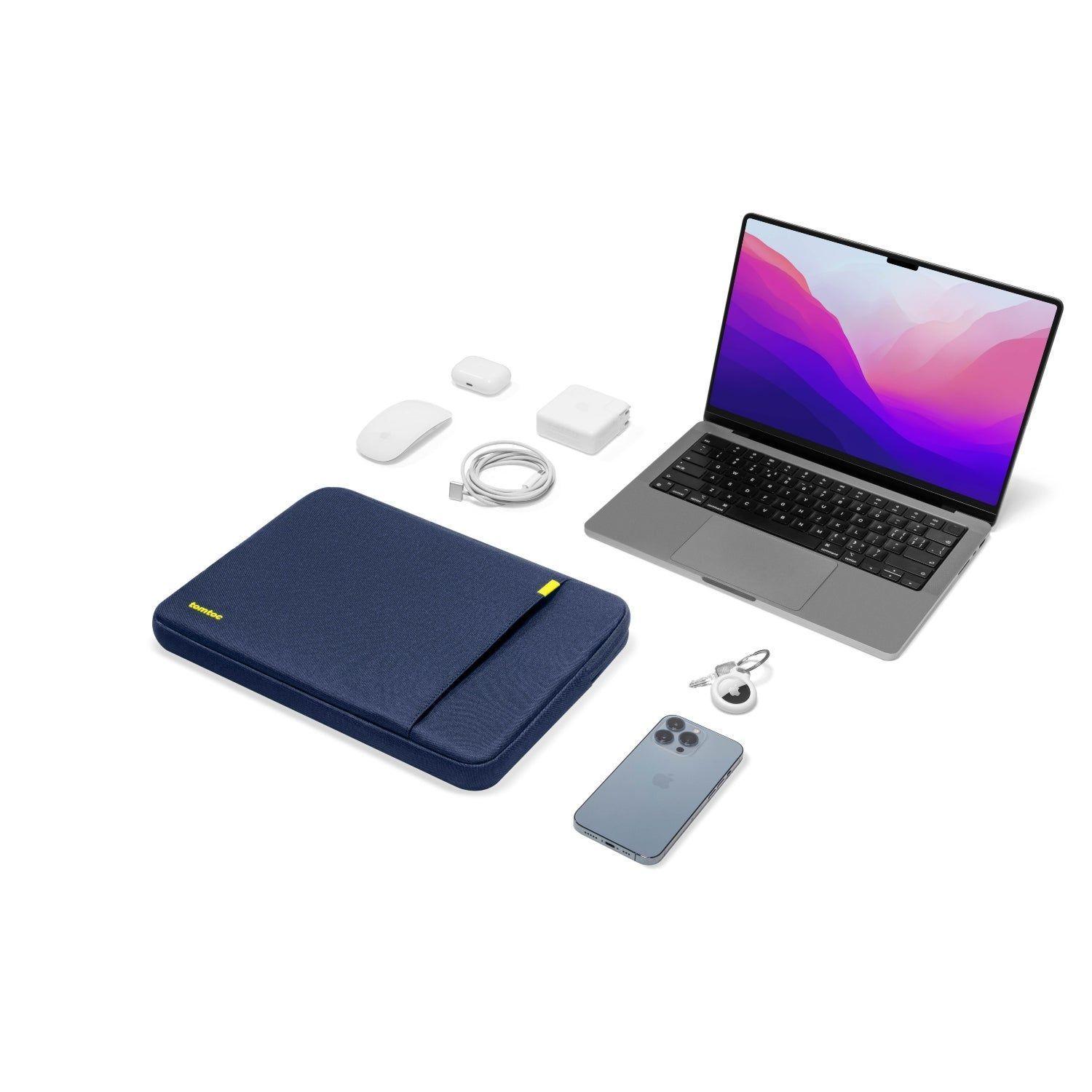 Tomtoc Funda Defender-A13 para MacBook Pro de 14" Azul Marino-8