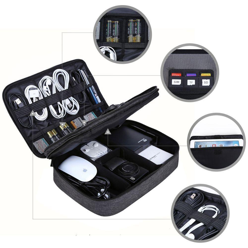 Bagsmart - Organizador de cables 2 niveles GLENDALE - Negro-5