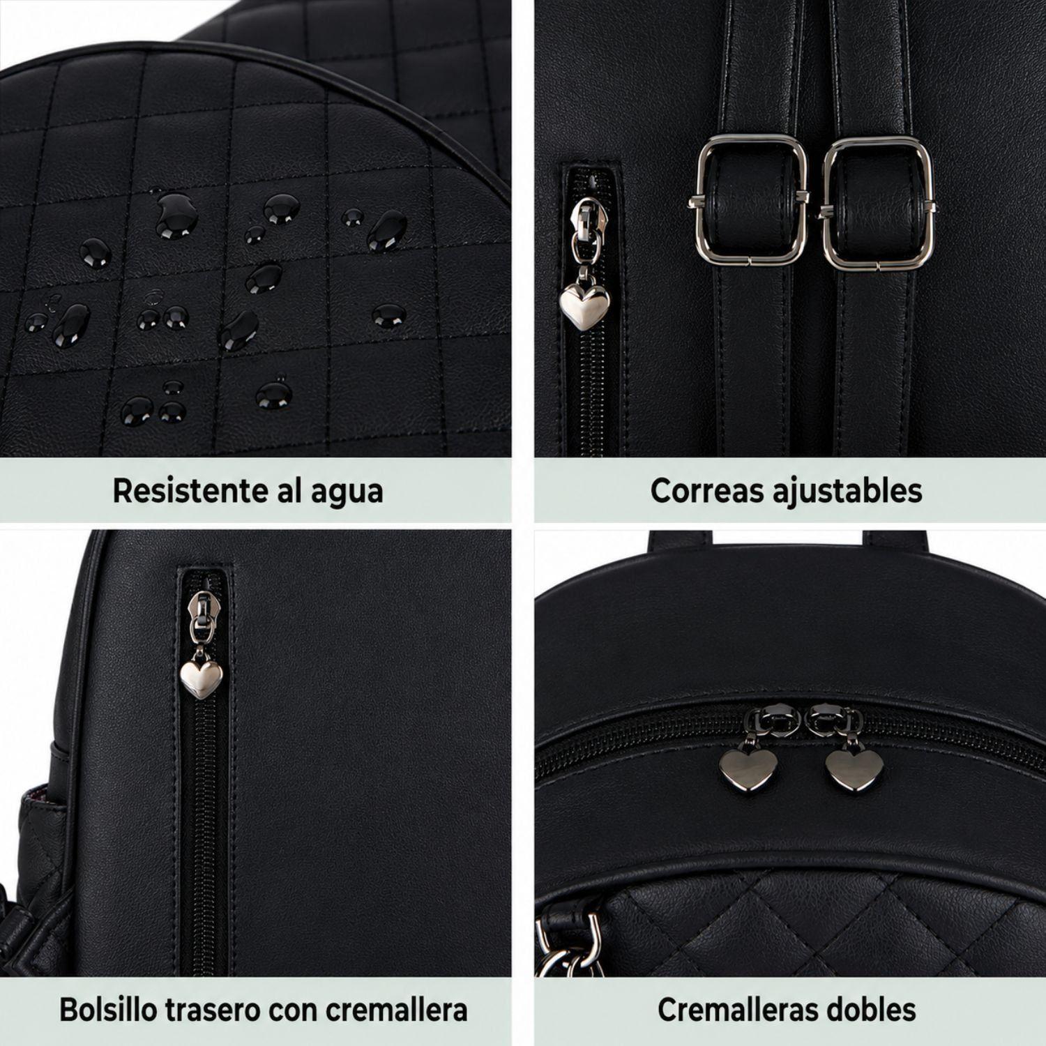 Ecosusi Mini Mochila Juvenil Acolchada para 9,7" Negro-5
