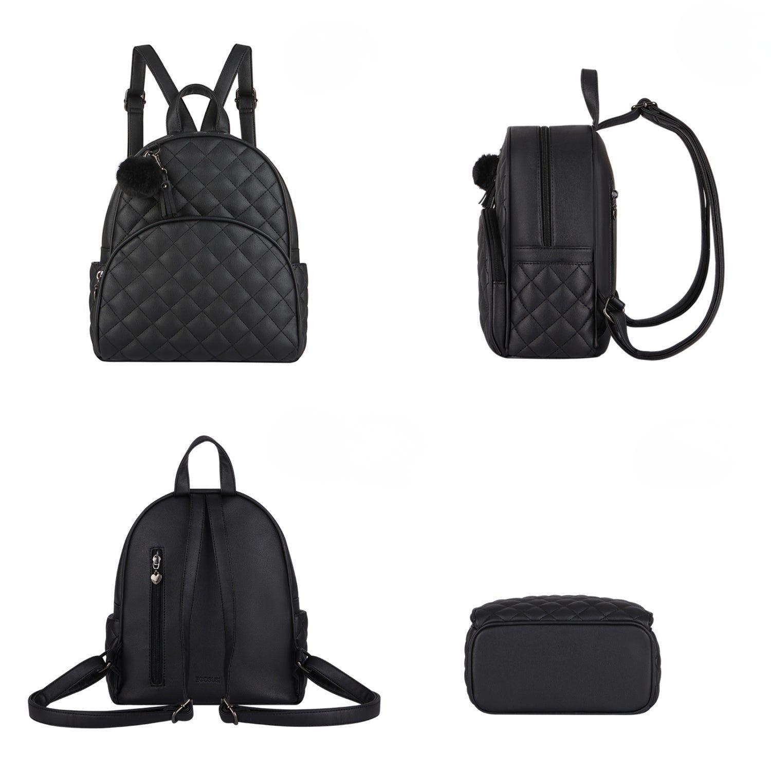 Ecosusi Mini Mochila Juvenil Acolchada para 9,7" Negro-7