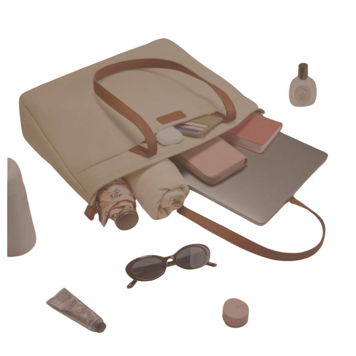 Tomtoc Bolso Tote Versatile-T23 MacBook Pro 16" M3/M2/M1 Caqui-1