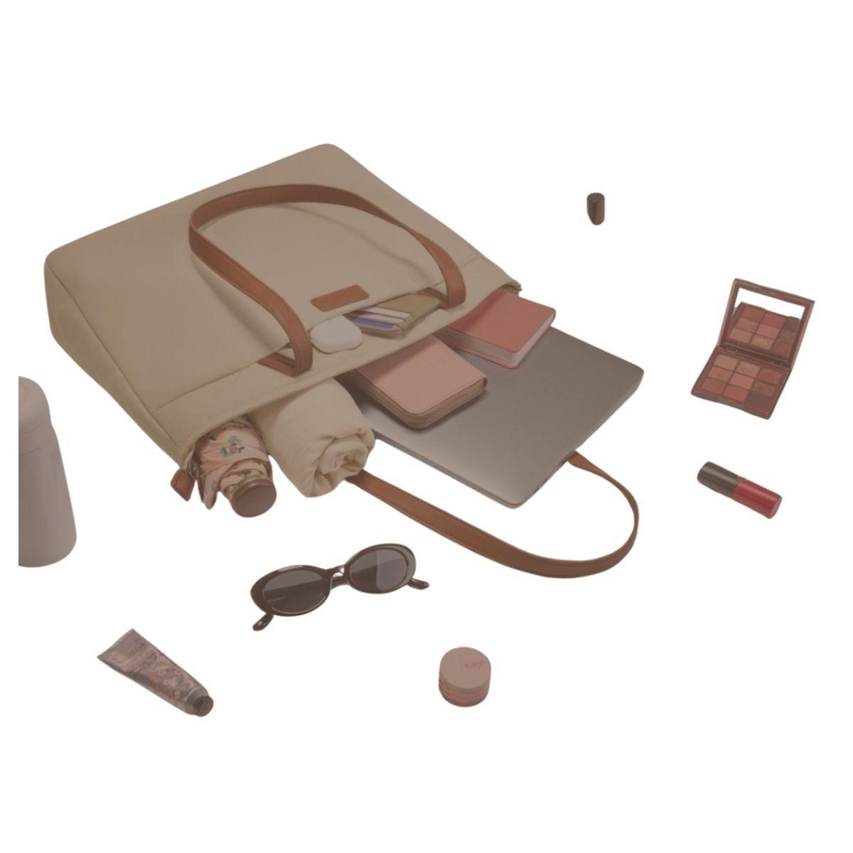 Tomtoc Bolso Tote Versatile-T23 MacBook Pro 16" M3/M2/M1 Caqui-4