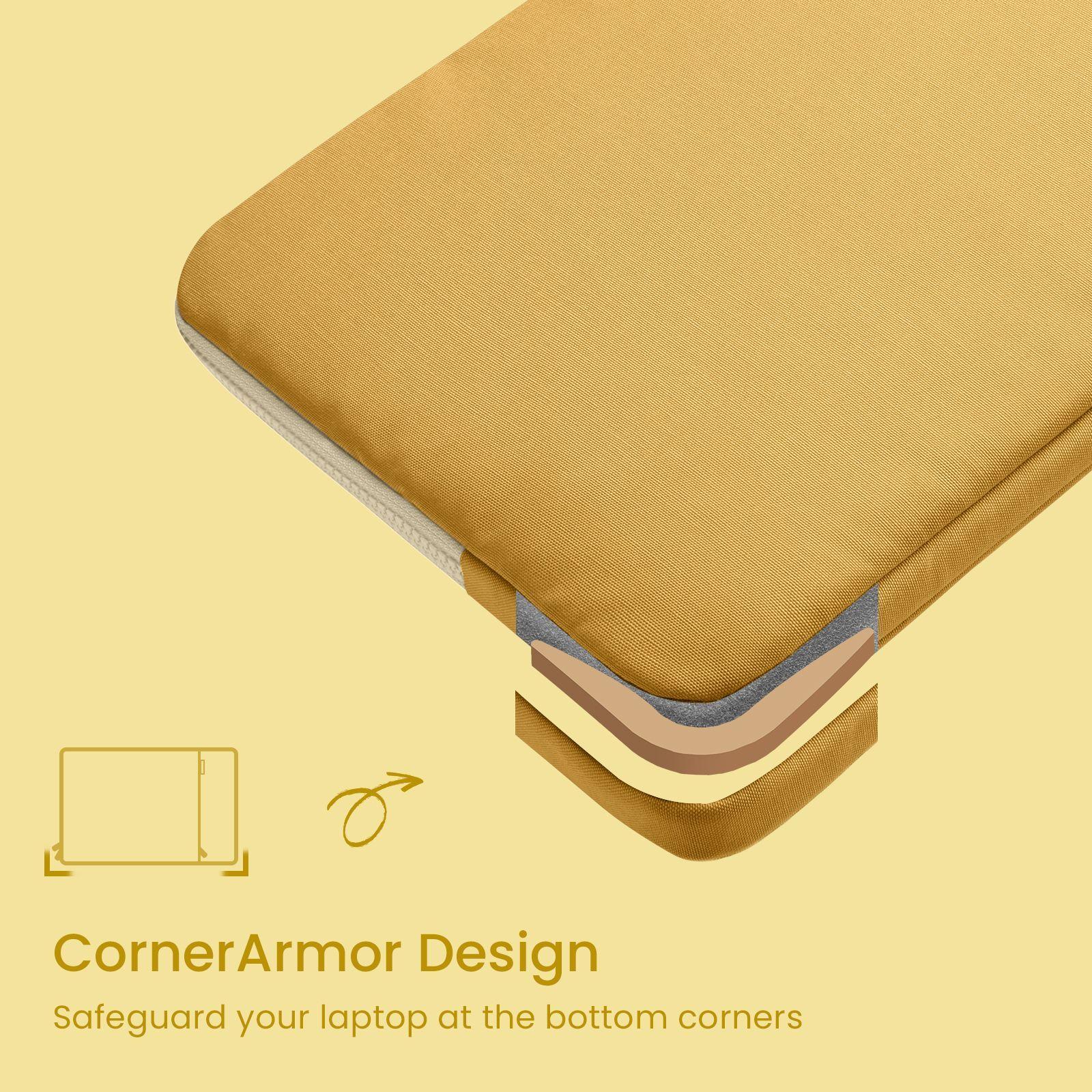 Tomtoc Funda Lady Para Macbook 13''+ organizador Amarillo-5