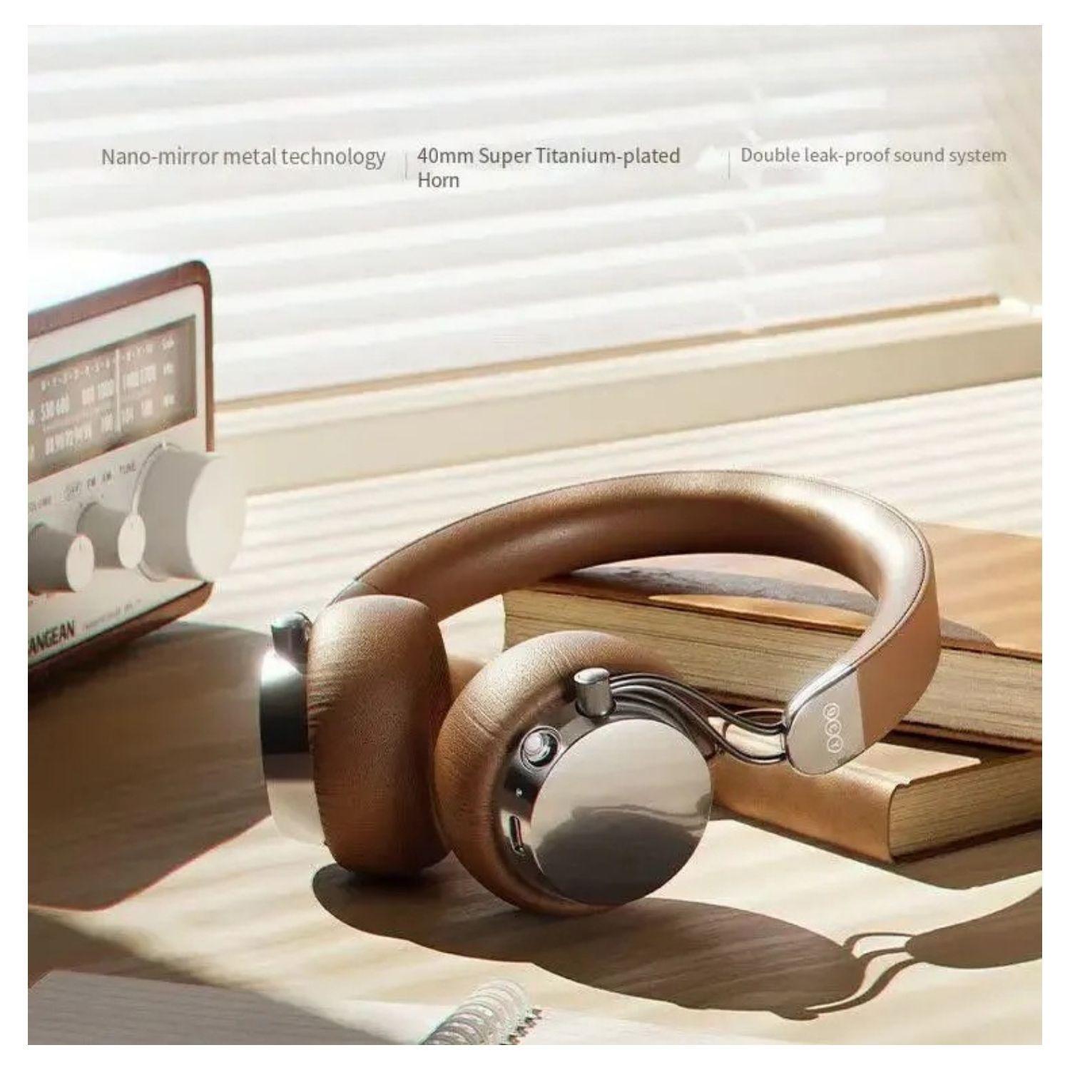 QCY Era 7 Audífonos Inalámbricos Retro ENC con IA Marrón-5