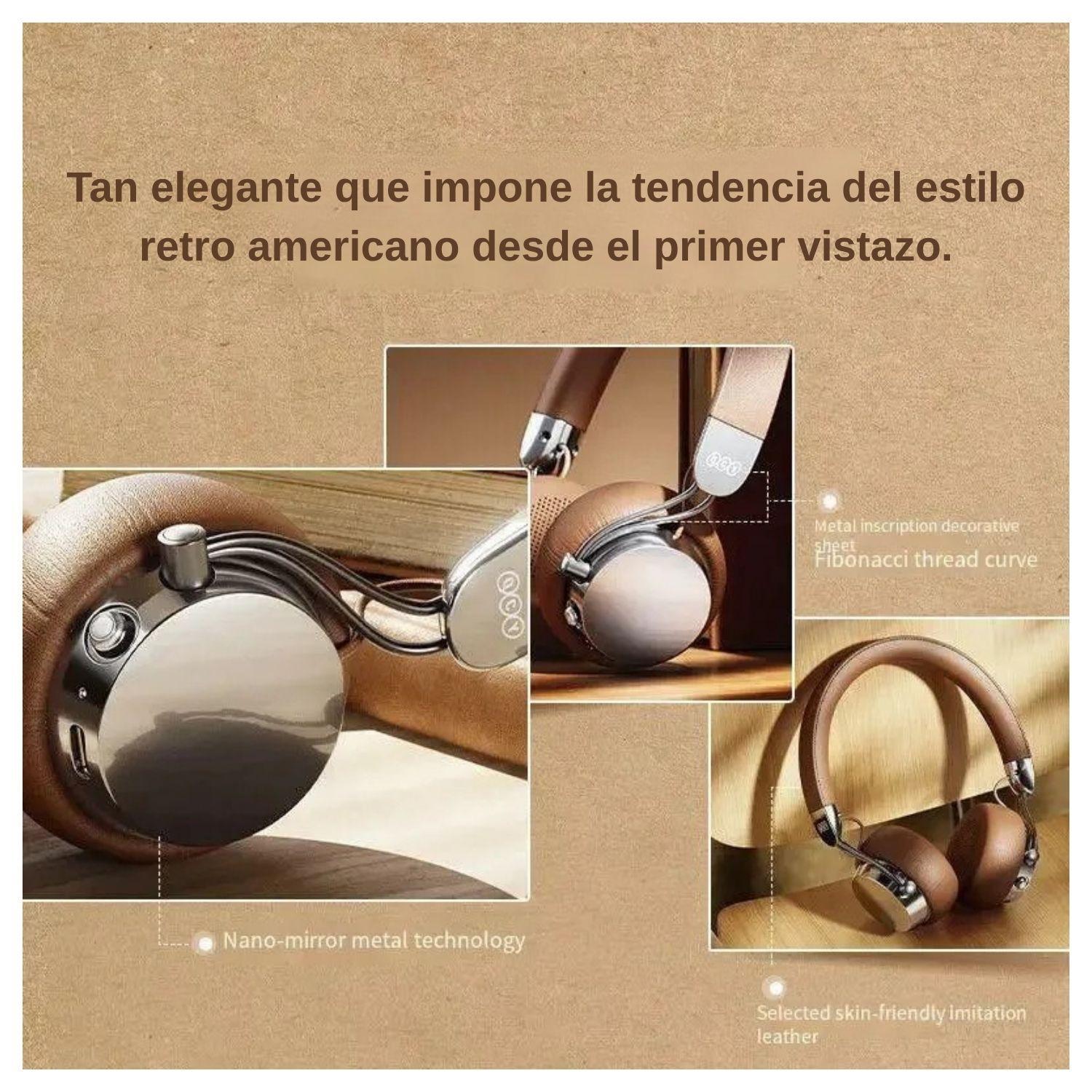 QCY Era 7 Audífonos Inalámbricos Retro ENC con IA Marrón-7