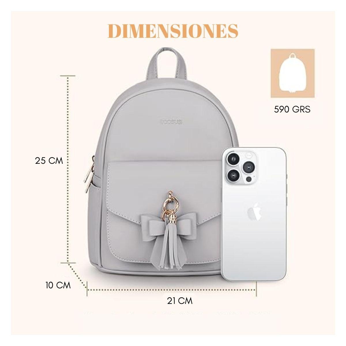Ecosusi Mini Mochila con Lazo - Gris-6