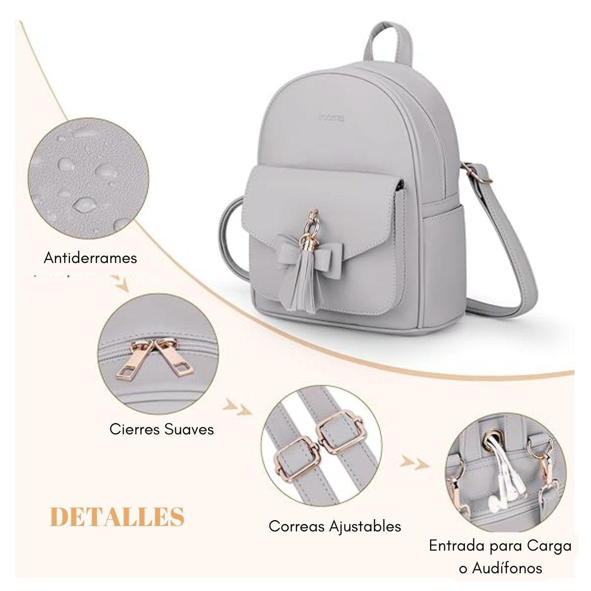 Ecosusi Mini Mochila con Lazo - Gris-5