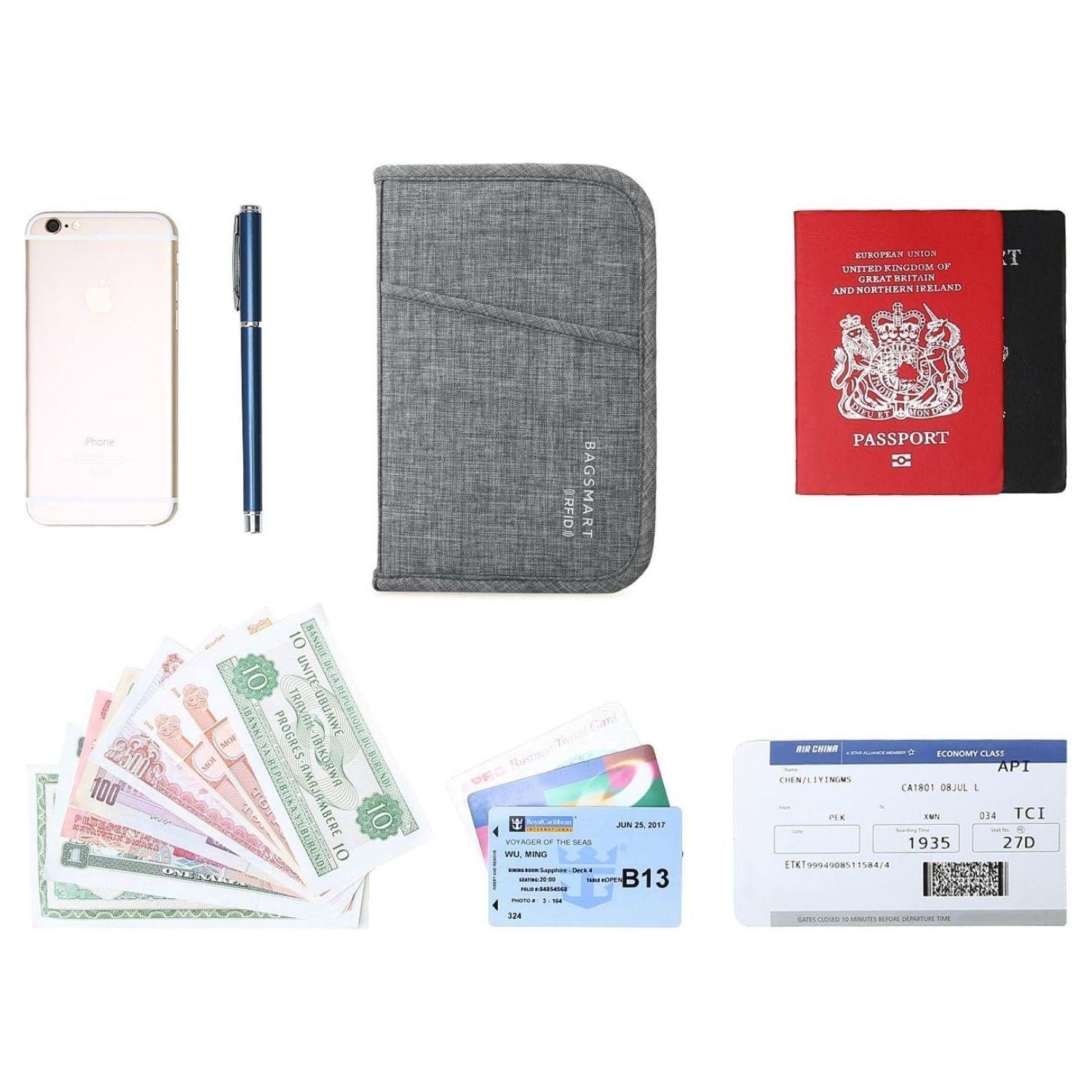 Bagsmart Porta Pasaporte LAX - gris-6