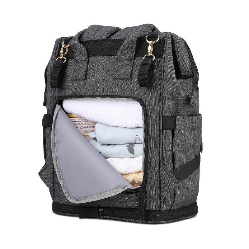Mochila Pañalera Bebé Bolso Maternal Grande 20L - negro-2