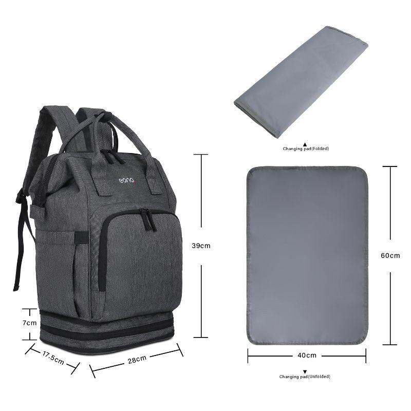 Mochila Pañalera Bebé Bolso Maternal Grande 20L - negro-3