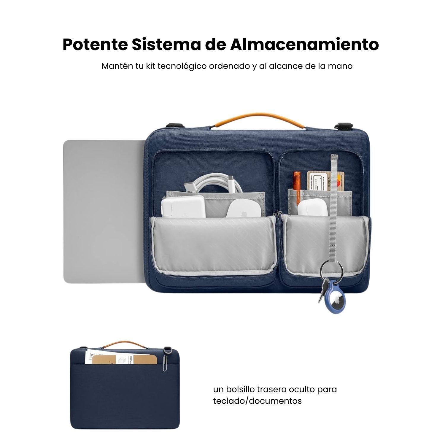 Tomtoc Maletín Defender-A42 para Notebook 15,6" a 16,2" - Azul-3