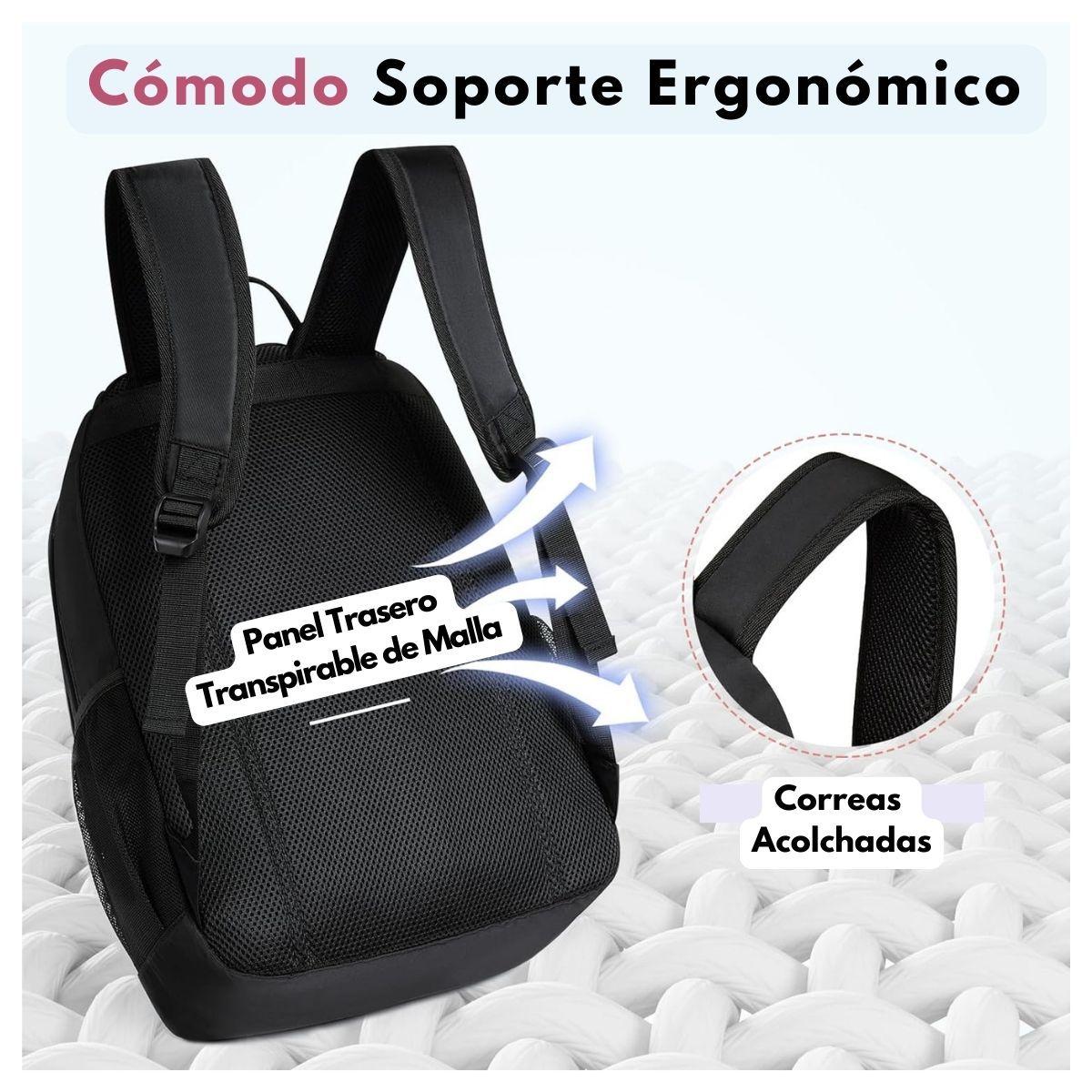 Mommore Mochila Escolar Grande 3 Compartimientos 20L - Negro-3