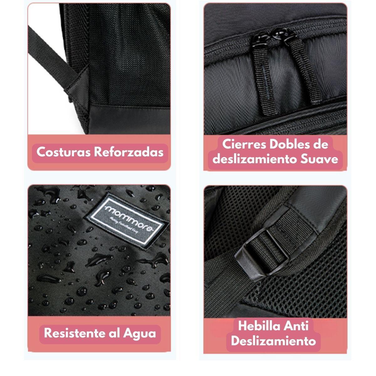 Mommore Mochila Escolar Grande 3 Compartimientos 20L - Negro-7